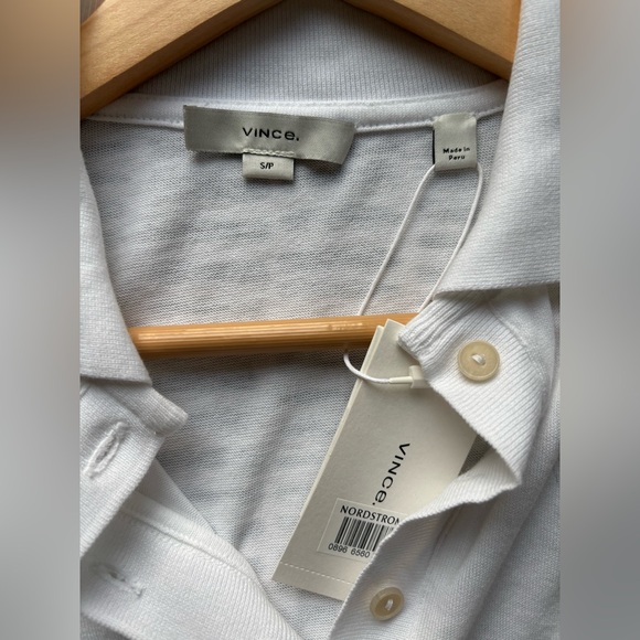 Vince Easy Cotton Polo Shirt size Small white - Picture 3 of 7